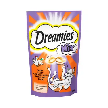 Click Here To Enlarge This Photo Of Dreamies Mix Cat Treat Biscuits with Chicken and Duck 60g
