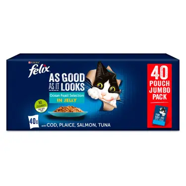 Click Here To Enlarge This Photo Of Felix As Good As It Looks Adult Wet Cat Food Ocean Feasts in Jelly 40x100g